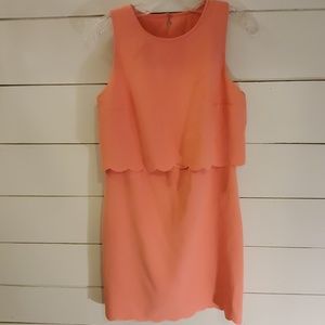 Scallop hem sleeveless dress
